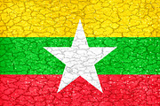 Grunge Style Myanmar National Flag