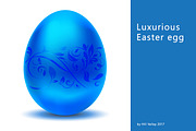Luxurious blue Easter egg