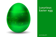 Luxurious metallic green Easter egg