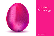 Luxurious metallic pink Easter egg