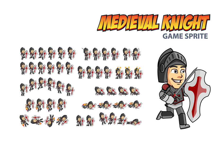 Medieval Knight Game Sprite in Illustrations - product preview 8