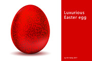 Luxurious metallic red Easter egg