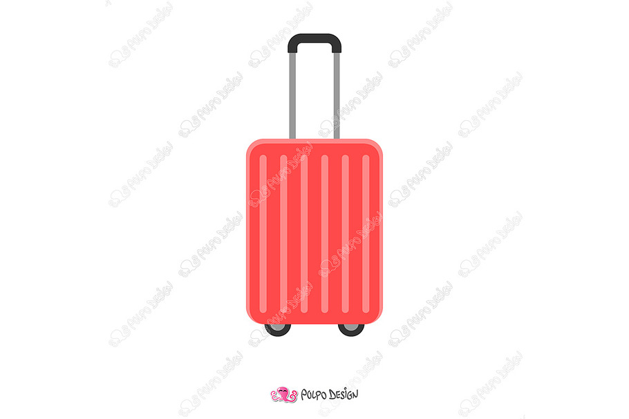 Rolling Suitcase clipart in Objects - product preview 8