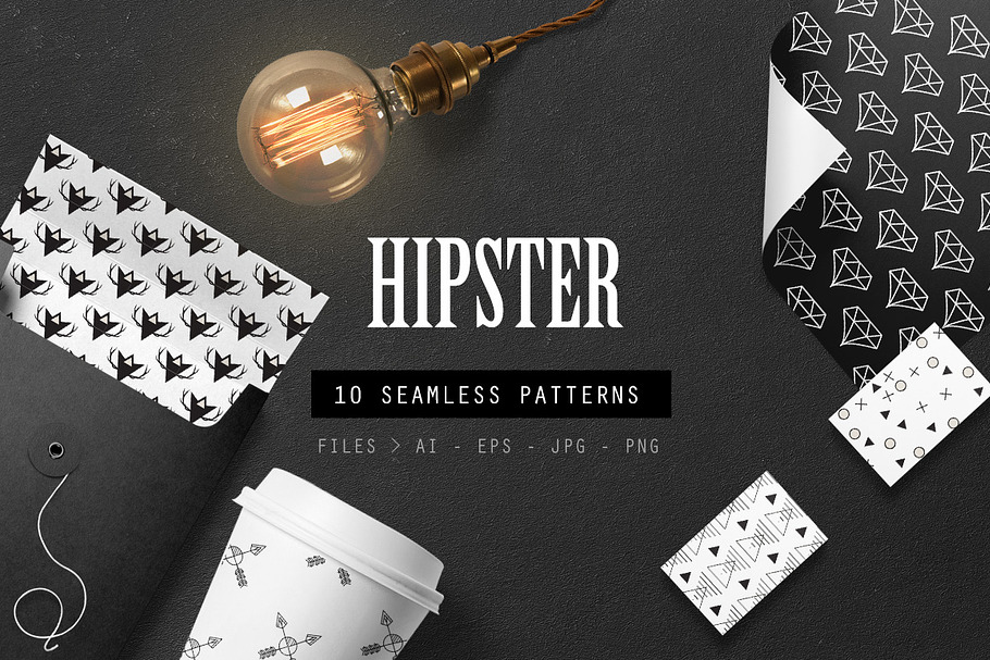 Hipster Seamless Patterns set of 10