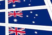 Postcards sheet with Australia national flag