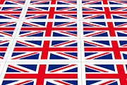 Postcards with United Kingdom national flag