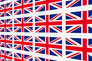 Postcards with United Kingdom national flag