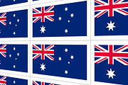 Postcards sheet with Australia national flag