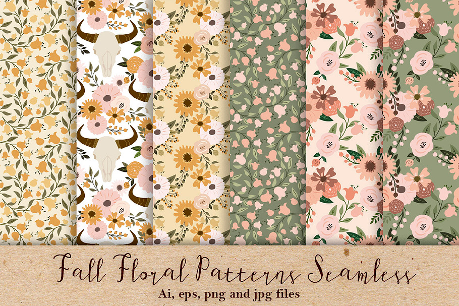 Fall Floral Patterns Seamless