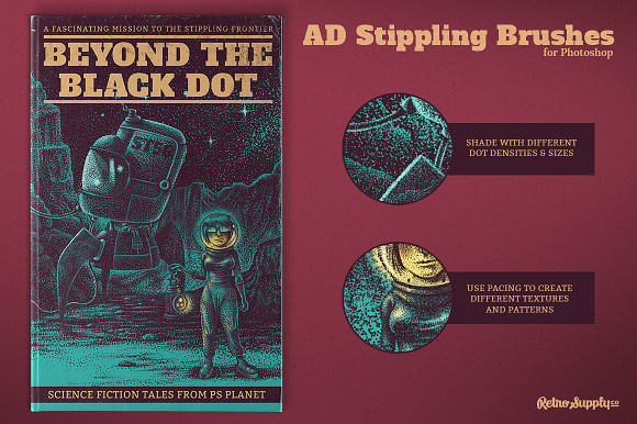 AD Stippling Brushes for Photoshop in Photoshop Brushes - product preview 2
