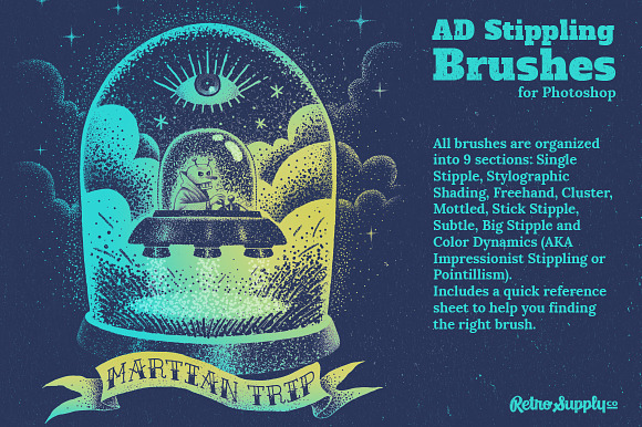 AD Stippling Brushes for Photoshop in Photoshop Brushes - product preview 3