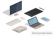 Isometric computer and tablet items