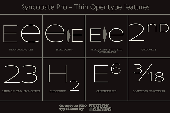 Syncopate Pro Thin in Display Fonts - product preview 3
