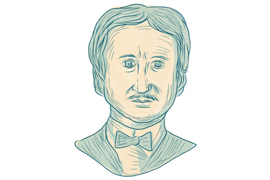Edgar Allan Poe Writer Drawing