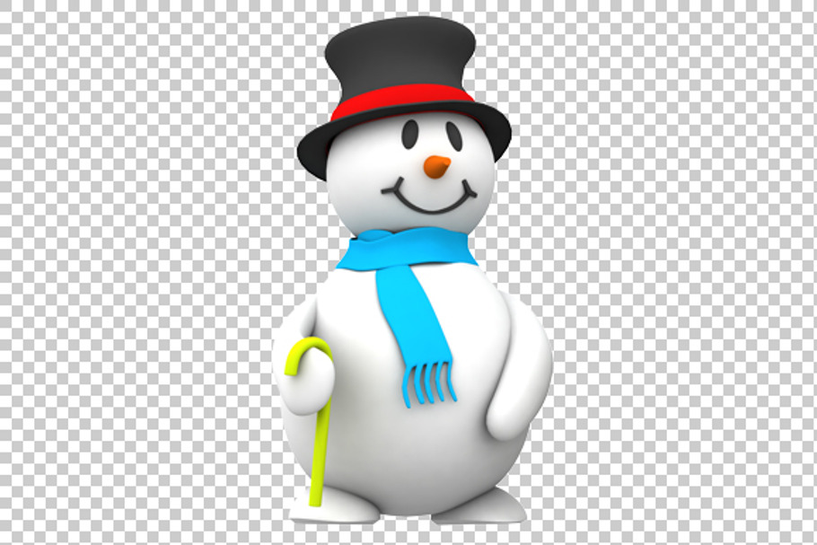 Snowman - 3D Render PNG in Graphics - product preview 8