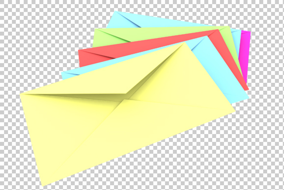 Envelopes - 3D Render PNG in Graphics - product preview 8