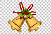 Christmas Bells - 3D Render PNG