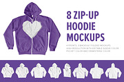 8 Premium Zip-Up Hoodie Mockups