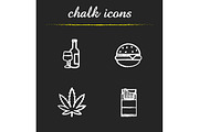 Bad habits. 4 icons. Vector