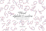 Floral alphabet and numbers