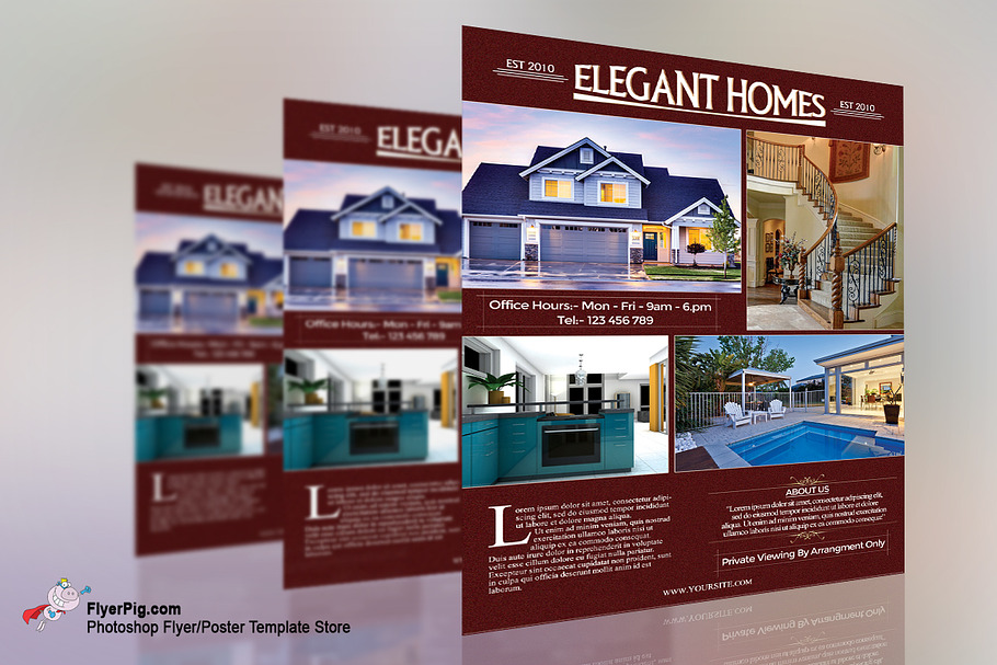 Elegant Homes Real Estate Flyer in Flyer Templates - product preview 8