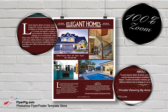 Elegant Homes Real Estate Flyer in Flyer Templates - product preview 1