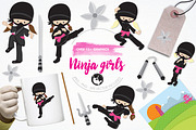 Ninja girls illustration pack