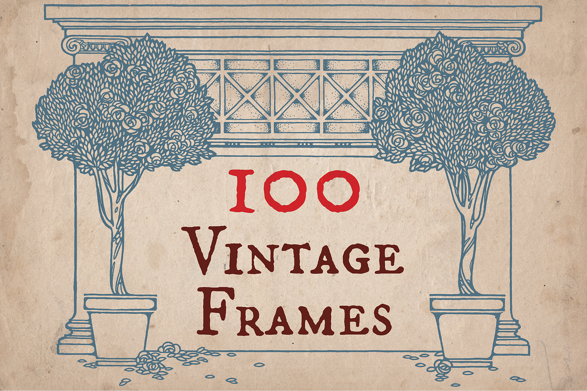 100 Vintage Frames in Illustrations - product preview 8