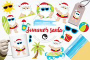 Summer santa illustration pack