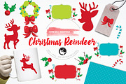 Christmas reindeer illustration pack