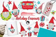 Holiday gnomes illustration pack