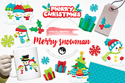 Merry snowman illustration pack