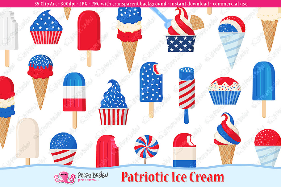 Patriotic Ice Cream in Objects - product preview 8