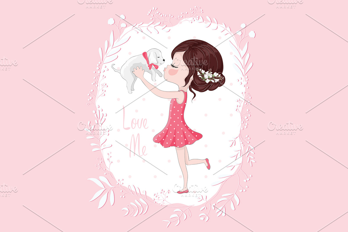Cute Girl/Cartoon Character in Illustrations - product preview 8