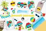 Summer snowman illustration pack