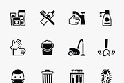 Sanitation and health icons set