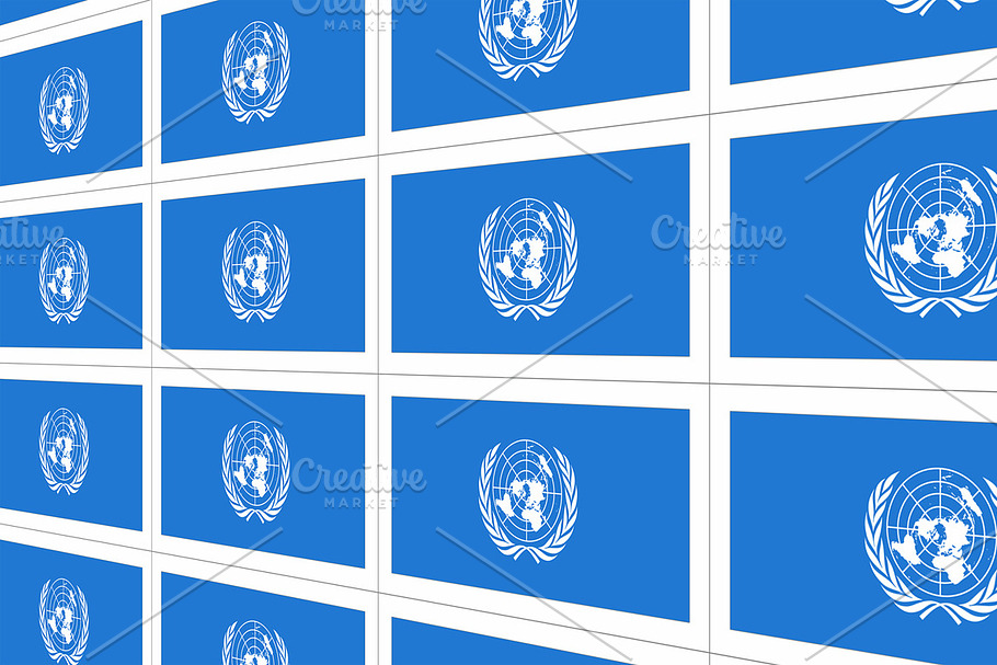 Postcards with United Nations flag
