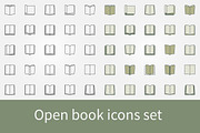 Open book icons set
