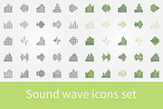 Music sound wave icons set