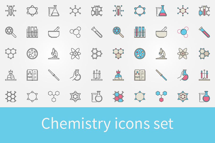 Chemistry icons set in Graphics - product preview 8