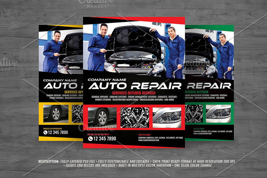 Car Repair Flyer in Flyer Templates - product preview 8