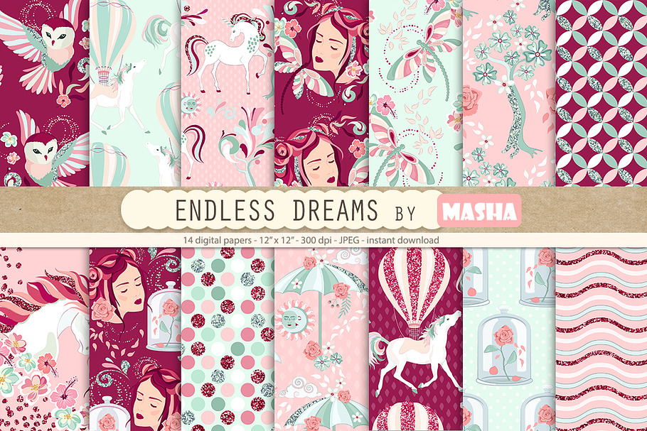 ENDLESS DREAMS digital paper in Patterns - product preview 8