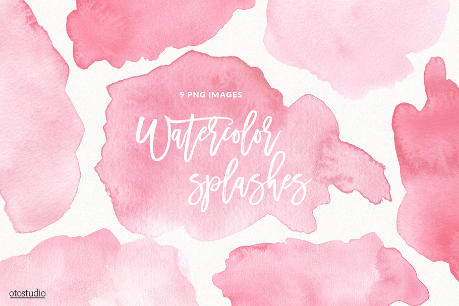 Watercolor Splashes & Textures Pink