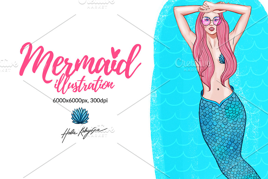 Beautiful Mermaid Illustration