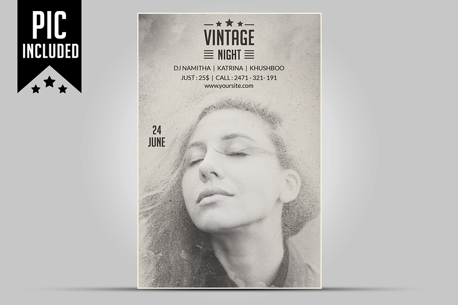 Vintage Night Party Flyer  in Flyer Templates - product preview 8