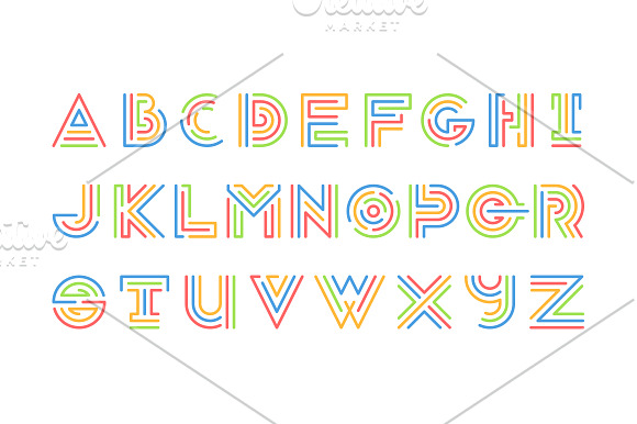 Bright color alphabet in Objects - product preview 2