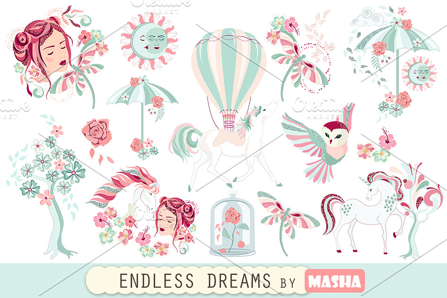ENDLESS DREAMS clipart in Illustrations - product preview 8