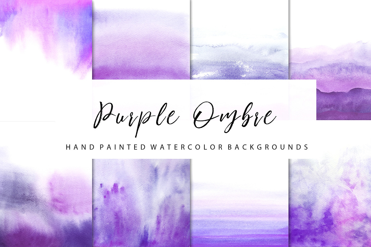 purple ombre watercolor in Textures - product preview 8