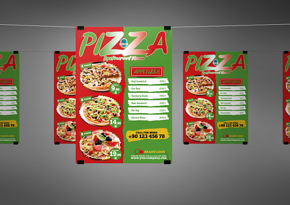 Pizza Restaurant Menu in Flyer Templates - product preview 1