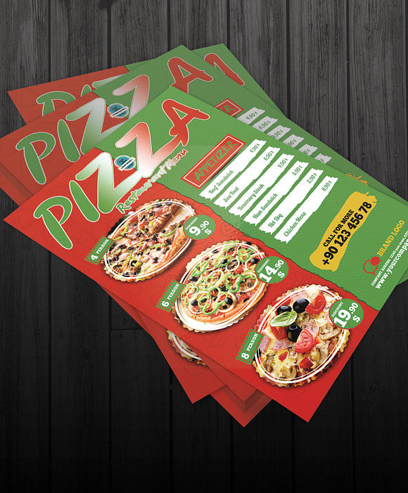 Pizza Restaurant Menu in Flyer Templates - product preview 3